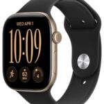 Умные часы Apple Watch Series 12 46mm Light Gold Aluminum Case with Sport Band Black